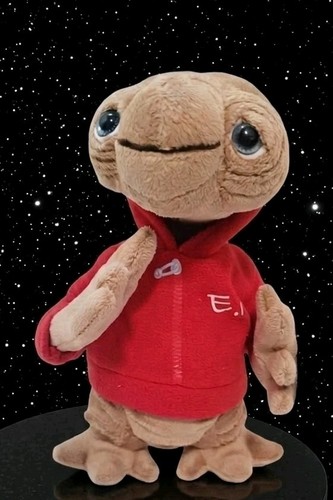 Plush red hoodie alien - et, 9”